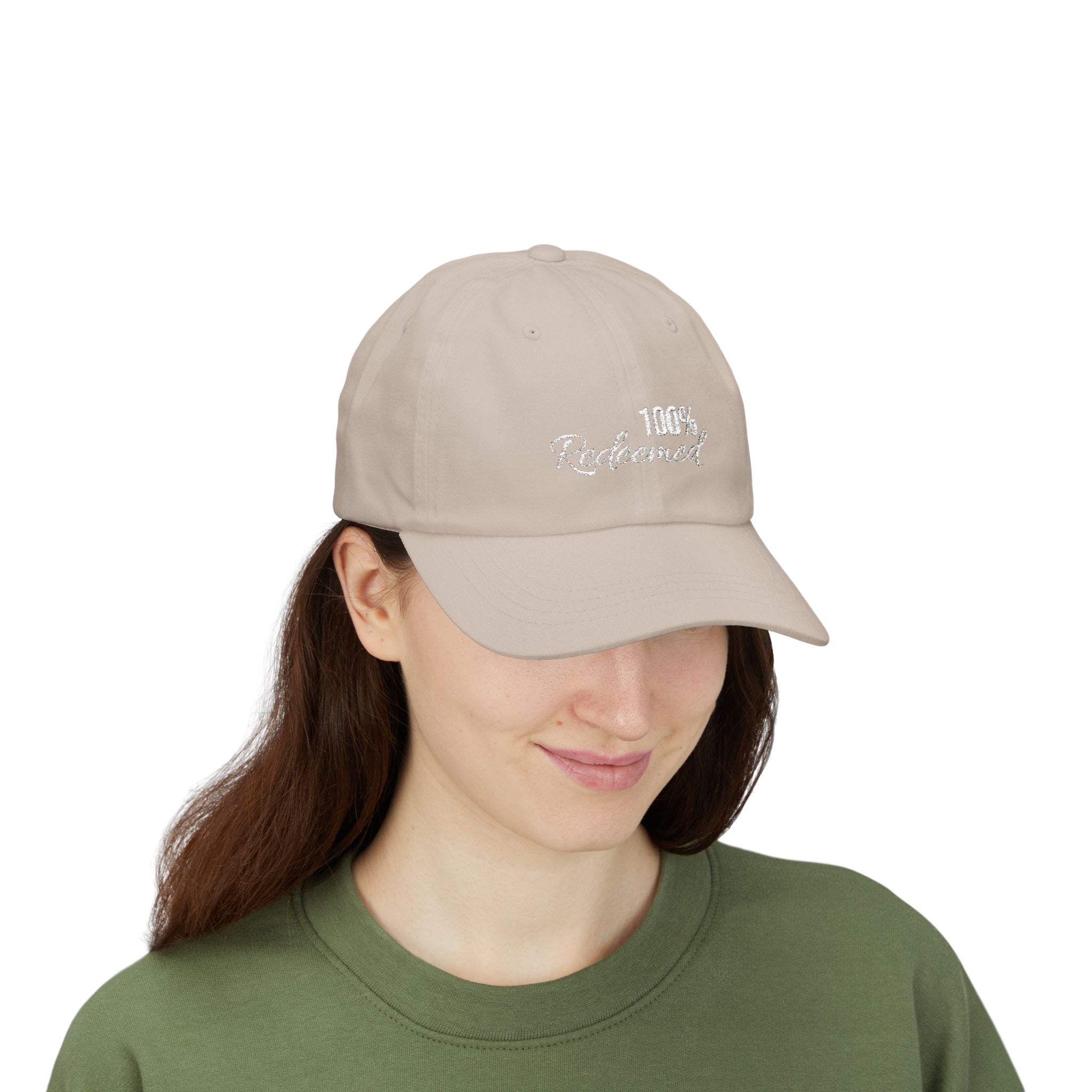 100% Redeemed Dad Cap — Embroidered Faith Baseball Hat (2 Cor 5:21)