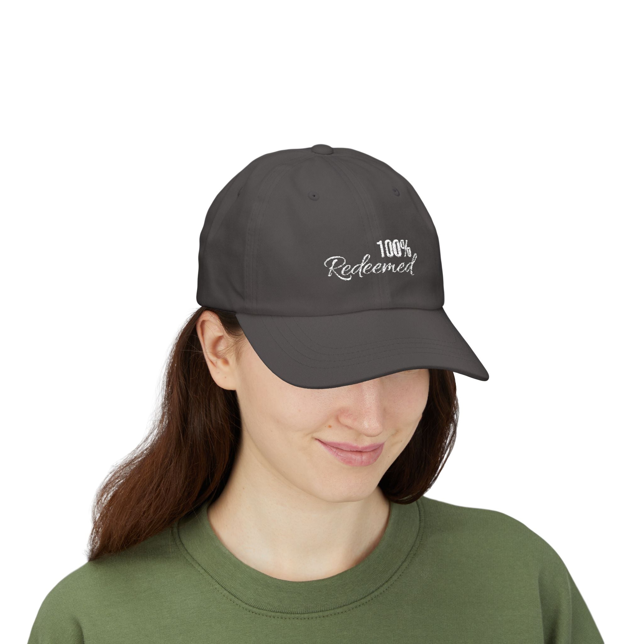 100% Redeemed Dad Cap — Embroidered Faith Baseball Hat (2 Cor 5:21)