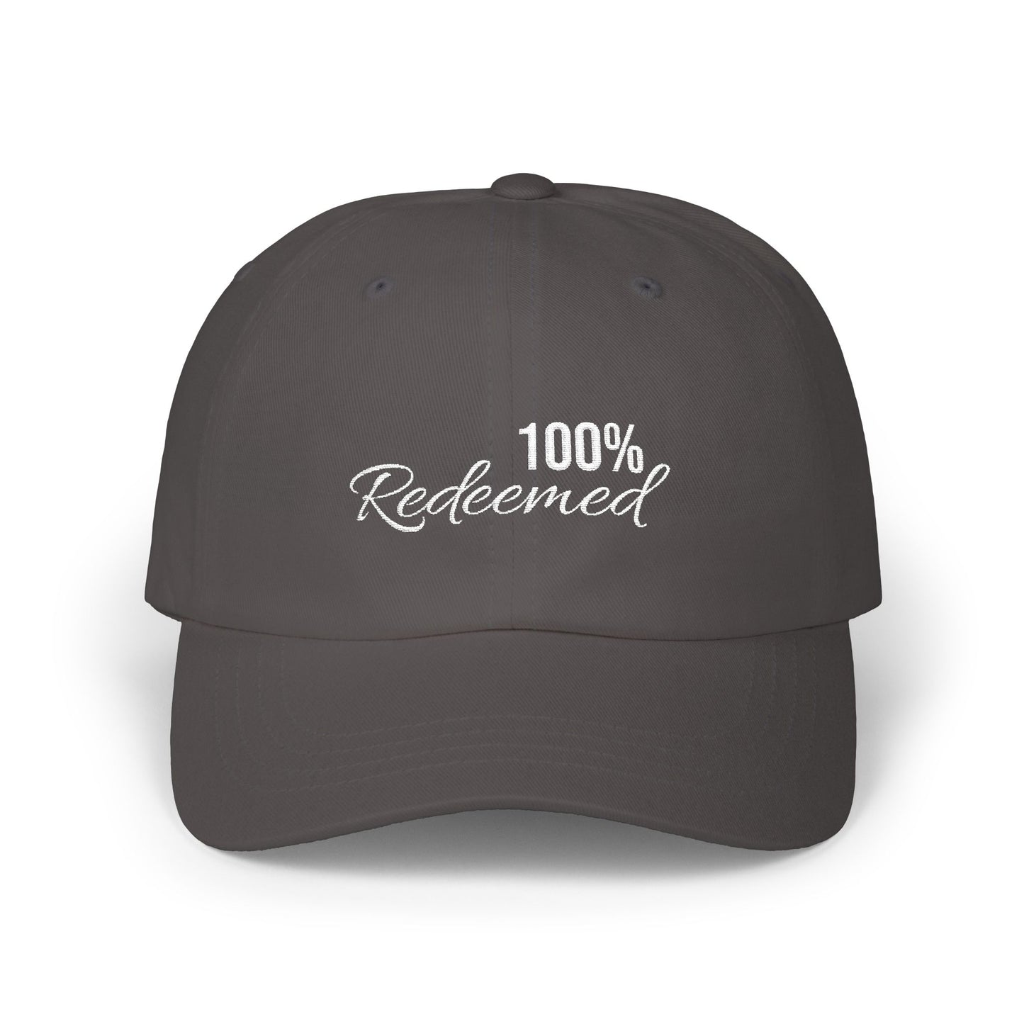 100% Redeemed Dad Cap — Embroidered Faith Baseball Hat (2 Cor 5:21)