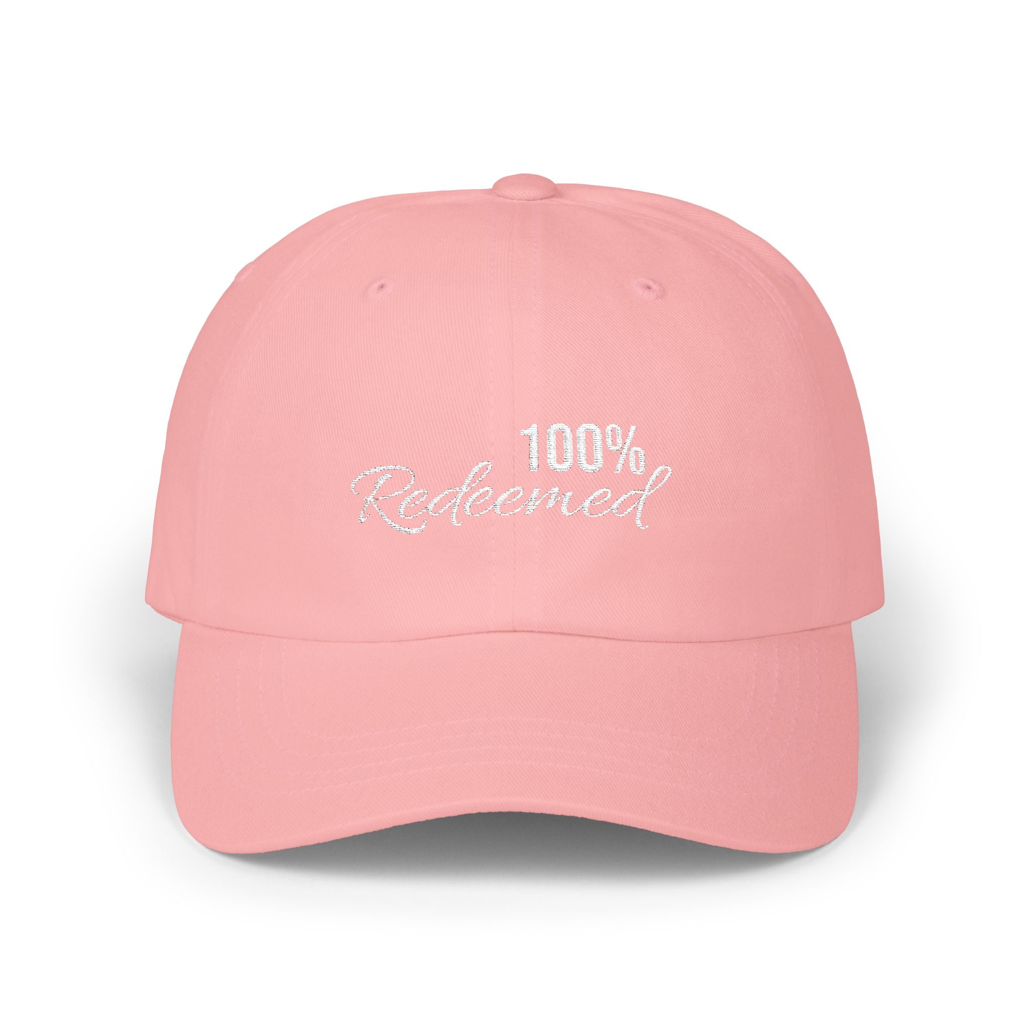 100% Redeemed Dad Cap — Embroidered Faith Baseball Hat (2 Cor 5:21)