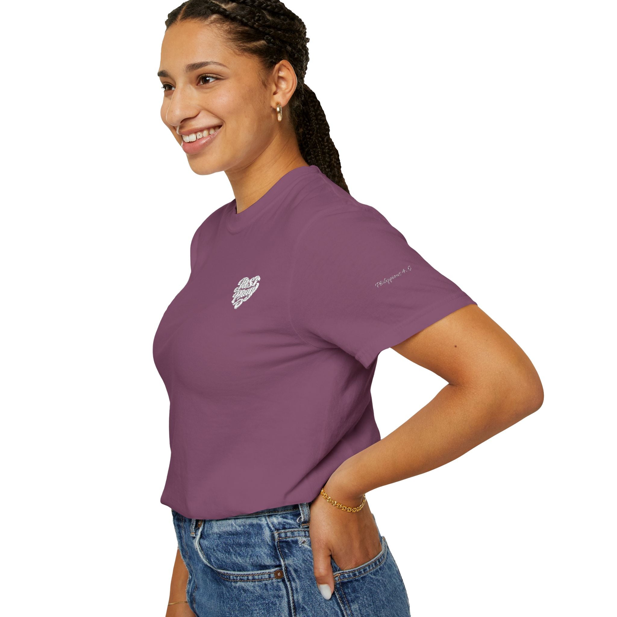 Just Pray- Heart Shaped- Embroidered Tee