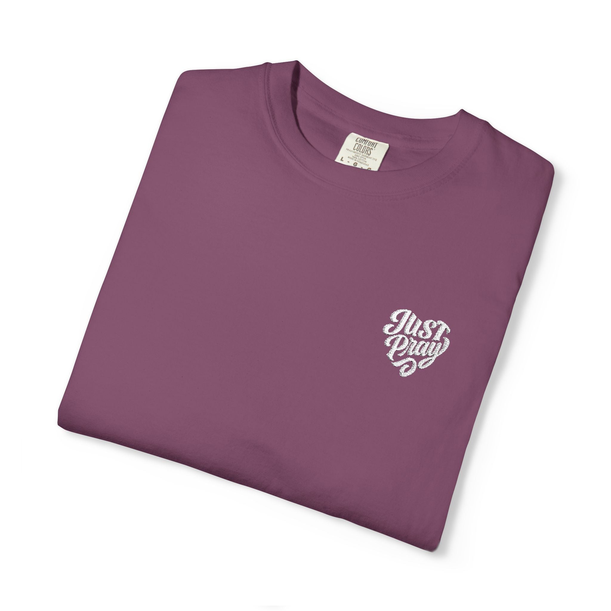 Just Pray- Heart Shaped- Embroidered Tee