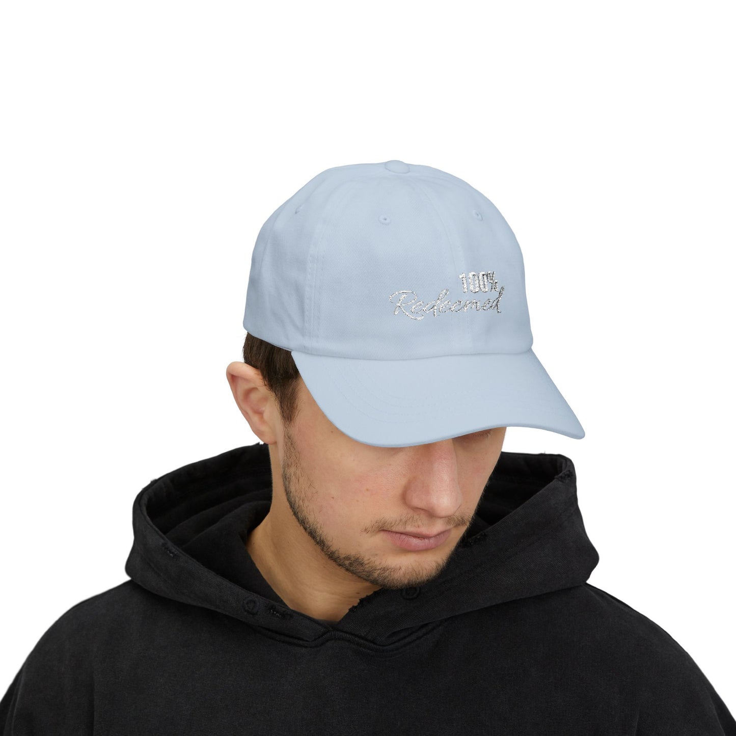 100% Redeemed Dad Cap — Embroidered Faith Baseball Hat (2 Cor 5:21)