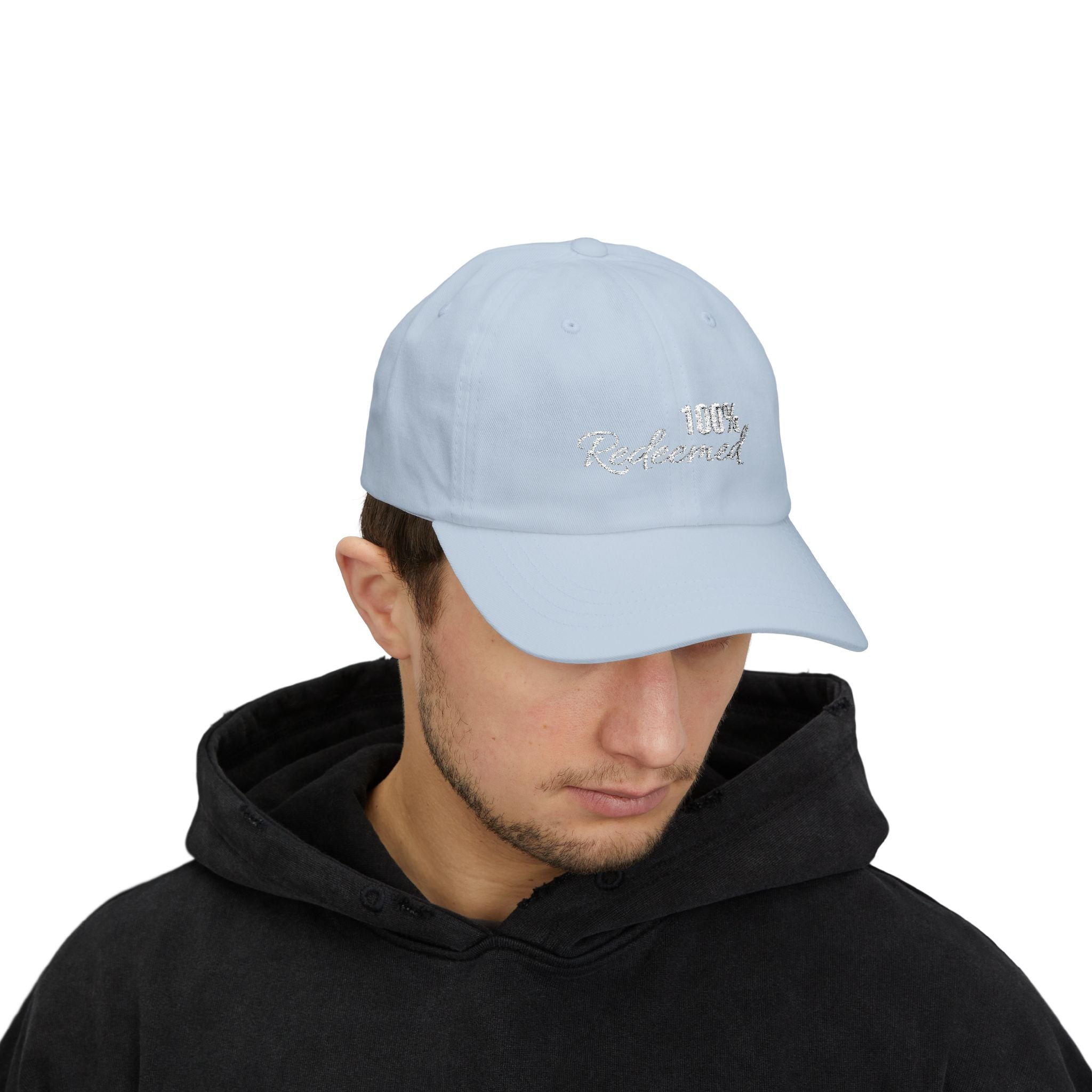 100% Redeemed Dad Cap — Embroidered Faith Baseball Hat (2 Cor 5:21)