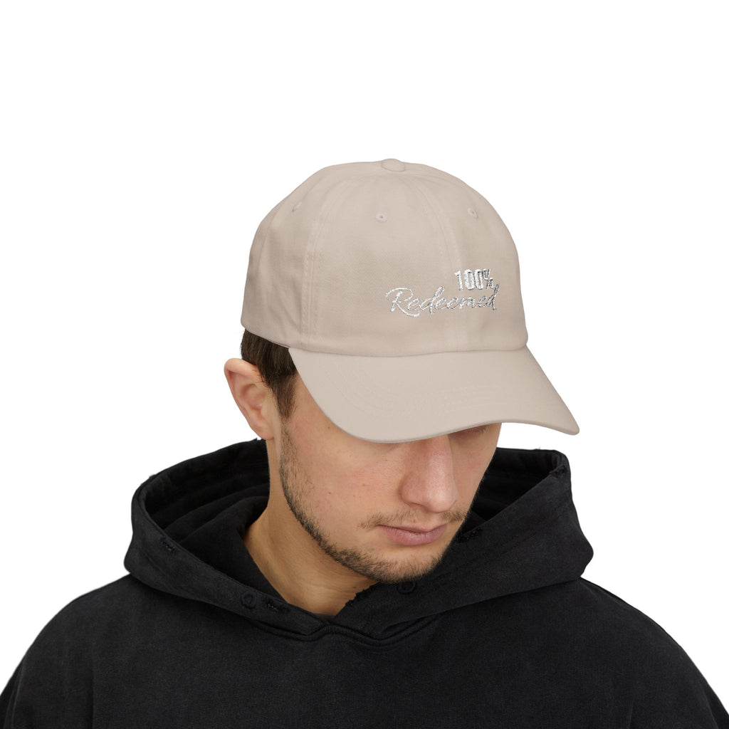 100% Redeemed Dad Cap — Embroidered Faith Baseball Hat (2 Cor 5:21)