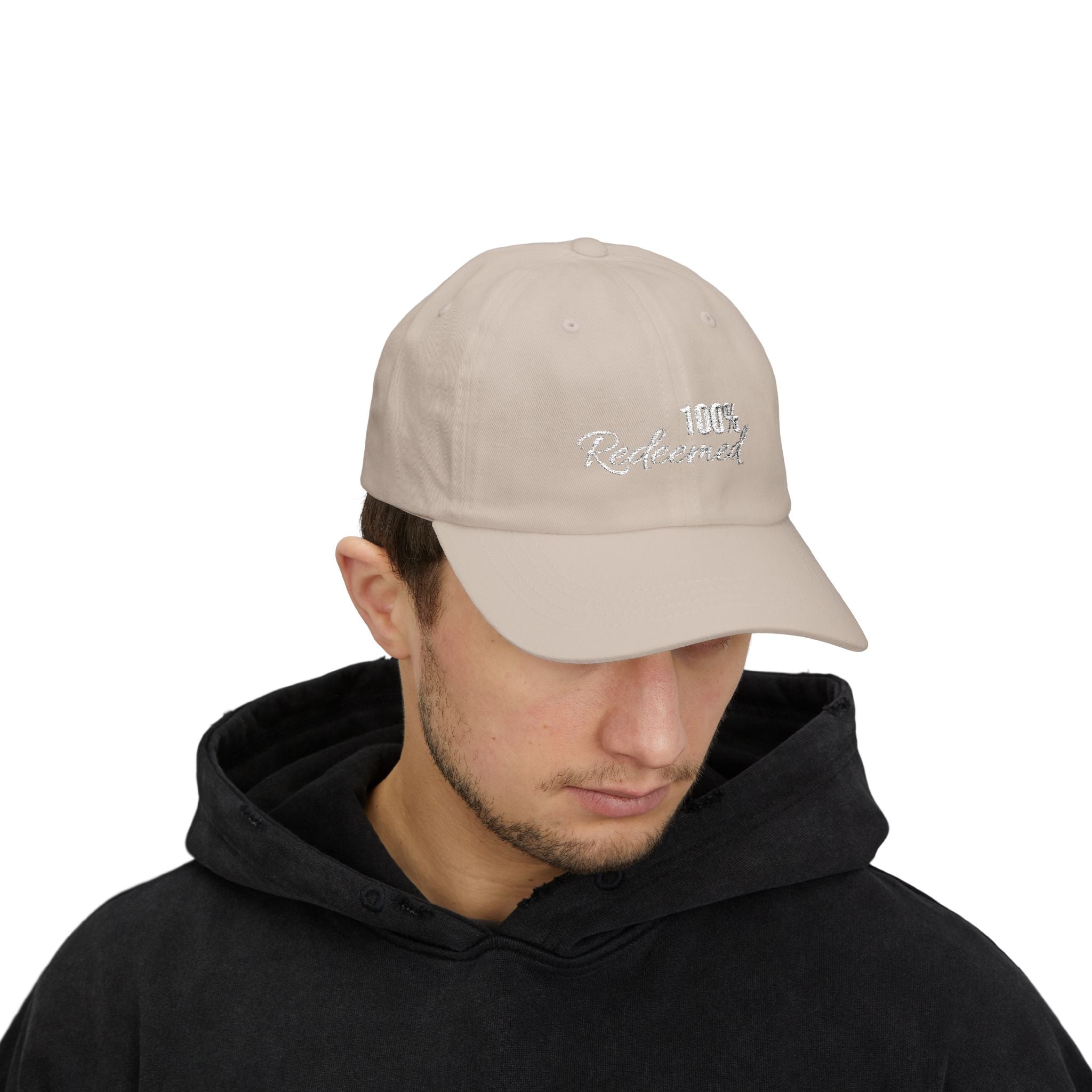 100% Redeemed Dad Cap — Embroidered Faith Baseball Hat (2 Cor 5:21)