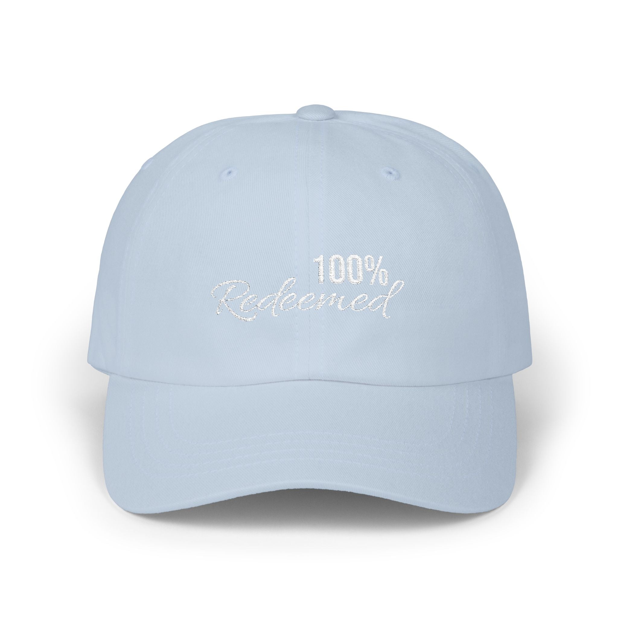 100% Redeemed Dad Cap — Embroidered Faith Baseball Hat (2 Cor 5:21)